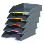 Durable set de 5 corbeilles à courrier varicolor - gris anthracite Durable set de 5 corbeilles à courrier varicolor - gris anthracite