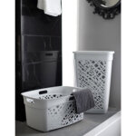 Eda corbeille à linge almeria, 45 litres, pp, gris Eda corbeille à linge almeria, 45 litres, pp, gris