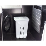 Panier � linge prima, avec couvercle, 60 l, gris