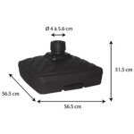 Eda pied de parasol, plastique, carré, (l)565 mm, blanc Eda pied de parasol, plastique, carré, (l)565 mm, blanc