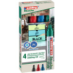 Edding 22 ecoline marqueur permanent - 90% de plastique recycl� - pointe biseaut�e 5 mm - pochette 4 ...