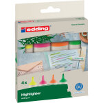 Edding 24 surligneur pointe biseaut�e 2 - 5 mm - pochette de 4 assortis
