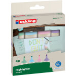 Edding 24 surligneur pointe biseaut�e 2 - 5 mm - pochette de 4 assortis pastel
