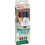 Edding 25 marqueur permanent pointe ogive 1 mm - pochette de 4 assortis