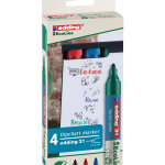 Edding e - 31 ecoline marqueur permanent pointe ogive moyenne - pochette de 4 couleurs assorties