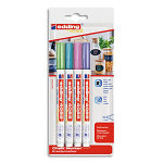 Edding pochette 4 marqueurs craie liquide e - 4085 pointe ogive 1 - 2mm base eau. coloris assortis mtallis ...