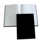 Elve registre toil foliot, format 36 x 23 cm. 300 pages quadrill 5 / 5. coloris noir
