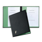 Emey parapheur double clip de maintien 1 compartiment couverture noire ouatine intrieur buvard vert ...