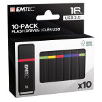 Emtec k100 - cl usb 2. 0 - 16 go - pack de 10 - coloris assortis