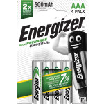 Energizer pile rechargeable aaa / hr3 universal - 500 mah - lot de 4 Energizer pile rechargeable aaa / hr3 universal - 500 mah - lot de 4