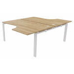 Ensemble 2 bureaux compacts e - link - l. 160 x p. 223 cm - plateau chêne nebraska - pieds blanc Ensemble 2 bureaux compacts e - link - l. 160 x p. 223 cm - plateau chêne nebraska - pieds blanc