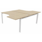 Ensemble 2 bureaux compacts e - link - l. 160 x p. 223 cm - plateau chne - pieds blanc