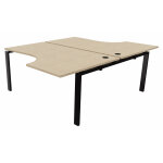 Ensemble 2 bureaux compacts e - link - l. 160 x p. 223 cm - plateau chêne - pieds noir Ensemble 2 bureaux compacts e - link - l. 160 x p. 223 cm - plateau chêne - pieds noir