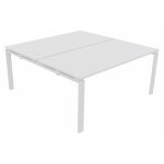 Ensemble 2 bureaux droits e - link - l. 160 x p. 163 cm - plateau blanc - pieds blanc Ensemble 2 bureaux droits e - link - l. 160 x p. 163 cm - plateau blanc - pieds blanc