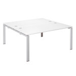 Ensemble 2 bureaux droits e - link - l. 160 x p. 163 cm - plateau blanc - pieds aluminium Ensemble 2 bureaux droits e - link - l. 160 x p. 163 cm - plateau blanc - pieds aluminium