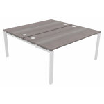 Ensemble 2 bureaux droits e - link - l. 160 x p. 163 cm - plateau cèdre - pieds blanc Ensemble 2 bureaux droits e - link - l. 160 x p. 163 cm - plateau cèdre - pieds blanc