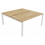 Ensemble 2 bureaux droits e - link - l. 160 x p. 163 cm - plateau chêne nebraska - pieds blanc Ensemble 2 bureaux droits e - link - l. 160 x p. 163 cm - plateau chêne nebraska - pieds blanc