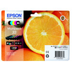 Epson 33  oranges  cartouche d'encre originale claria premium c13t33374011 - pack de 5 (noir, noir photo, ...