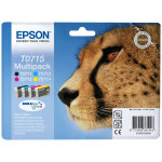 Epson t0715 guépard cartouche d'encre originale durabrite ultra c13t07154012 - pack de 4 (noir, cyan, ... Epson t0715 guépard cartouche d'encre originale durabrite ultra c13t07154012 - pack de 4 (noir, cyan, ...