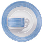 Esmeyer assiette � dessert brush, 155 mm, bleu / blanc