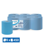 Essuie - mains bobines  dvidage central lucart strong l - one bleu, lot de 6