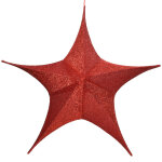 Etoile � suspendre polyester rouge � 80 cm