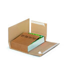 Etui - croix postal avec fermeture adh�sive en carton simple cannelure brun - 23 x 15 cm - lot de 50