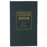 Exacompta agenda de bureau banquier large euro et cents 17, 5 x 28 cm journalier 2 volumes 2026 - noir ...