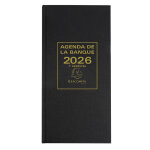 Exacompta agenda de bureau banquier long euro et cents 16 x 34 cm journalier 2 volumes 2026 - noir