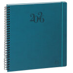 Exacompta agenda semainier swan à spirales 22w - 18, 5 x 22, 5 cm - bleu canard - 2026 Exacompta agenda semainier swan à spirales 22w - 18, 5 x 22, 5 cm - bleu canard - 2026