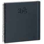 Exacompta agenda semainier swan � spirales 22s - 18, 5 x 22, 5 cm - gris - 2027