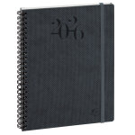 Exacompta agenda semainier swan  spirales visuel w - 15 x 21 cm - gris anthracite - 2026