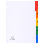Exacompta intercalaires 5 positions a4 carte blanche + onglets couleurs imprim�es - blanc