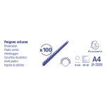 Exacompta boite 100 reliures spirales plastique 16mm - noir Exacompta boite 100 reliures spirales plastique 16mm - noir