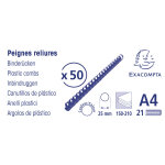 Exacompta boite 50 reliures spirales plastique 25mm - noir Exacompta boite 50 reliures spirales plastique 25mm - noir