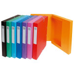 Exacompta bo�te de classement a4 exabox - carte lustr�e 7 / 10e - dos 2, 5 cm - assorties - lot de 8