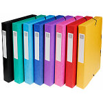 Exacompta bote de classement a4 exabox - carte lustre 7 / 10e - dos 4 cm - assorties - lot de 8
