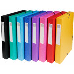 Exacompta bo�te de classement a4 exabox - carte lustr�e 7 / 10e - dos 4 cm - assorties - lot de 8