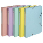Exacompta boite de classement cartobox livre  plat dos 25mm carte lustre aquarel - a4 - couleurs assorties ...