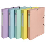 Exacompta boite de classement cartobox livre  plat dos 40mm carte lustre aquarel - a4 - couleurs assorties ...