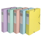 Exacompta boite de classement cartobox livre  plat dos 60mm carte lustre aquarel - a4 - couleurs assorties ...