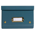 Exacompta bo�te de rangement � plat carton 20x26x15cm n�o d�co - bleu canard