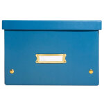 Exacompta bo�te de rangement � plat carton 27x36x19cm n�o d�co - bleu de france
