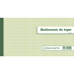 Exacompta carnet  souche quittances de loyer 50 feuillets - format horizontal de la quittance 13x18, ...