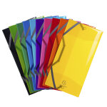 Exacompta chemise 3 rabats  lastiques polypropylne 5 / 10e iderama pp - 23. 5x12cm - couleurs assorties ...