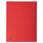 Exacompta chemise 3 rabats sans lastique forever en carte 280g - rouge