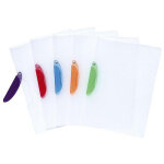 Exacompta chemise a4 transparente en pvc, 30 feuilles, clip lat�ral plastique fun assorties - lot de ...