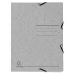 Exacompta chemise � �lastique 3 rabats carte lustr�e 355gm2 - a4 - gris