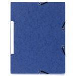 Exacompta chemise � �lastiques 3 rabats carte marbr�e recycl�e 355g / m2 - a4 - bleu