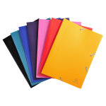 Exacompta chemise  lastiques 3 rabats polypropylne 4 / 10e opaque eco - a4 - couleurs assorties